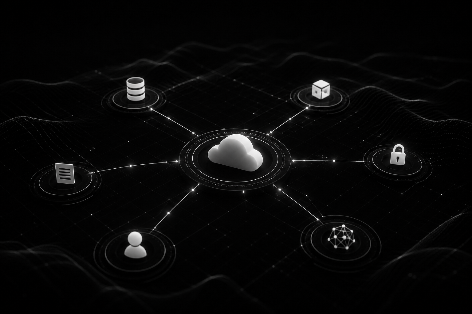 MXCloud managed backend platform connecting apps to database, storage, auth, and AI services